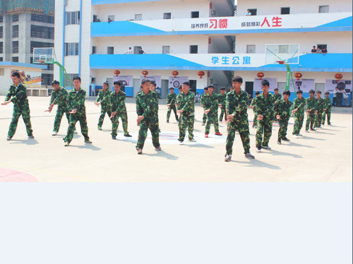 軍訓(xùn)時(shí) 同學(xué)們練習(xí)打軍體拳